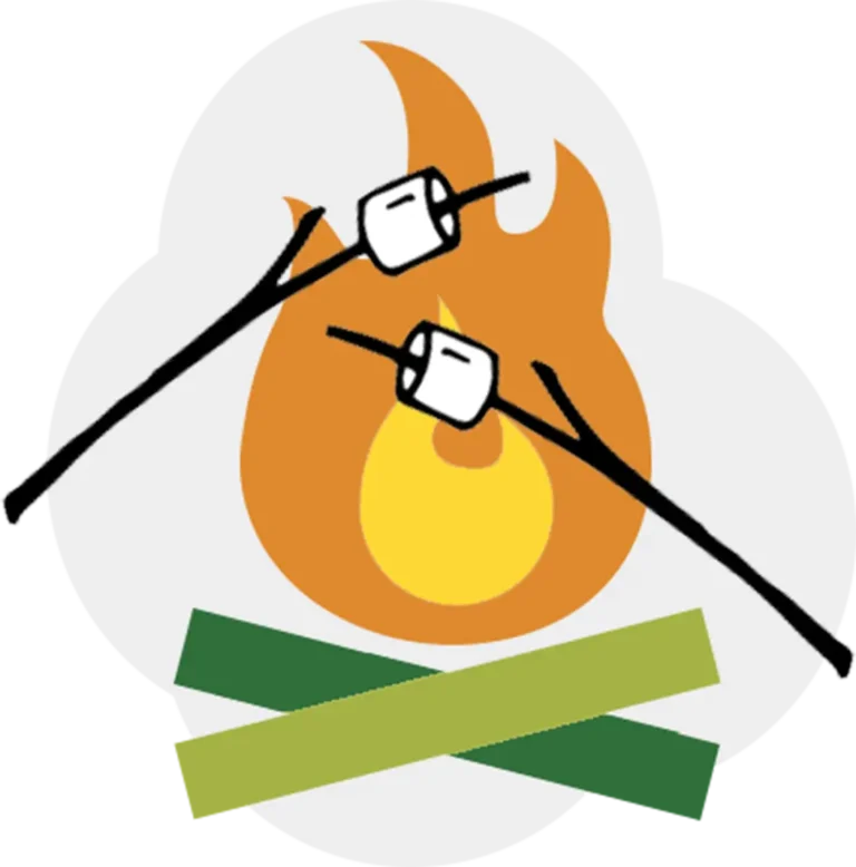 CAMP Digital roasting marshmallows over fire
