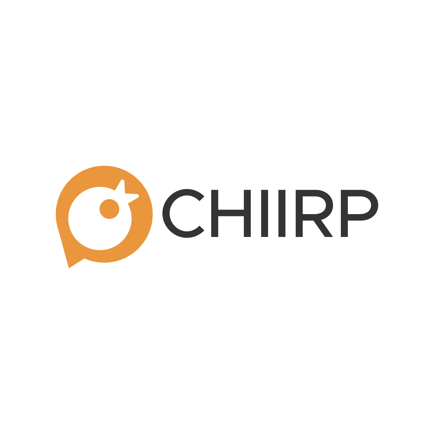 Logo with an orange circular speech bubble featuring a bird silhouette next to the text "CHIIRP" in black, symbolizing strong partners and associations.