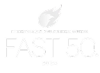 The Philadelphia Business Journal Fast 50 2023 logo, perfect for Home Service Digital Marketing, features a striking flame icon above the text.