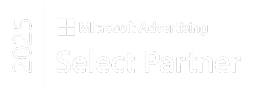 Microsoft Advertising 2025 Select Partner badge with Microsoft logo, highlighting partnership status in Home Service Digital Marketing.